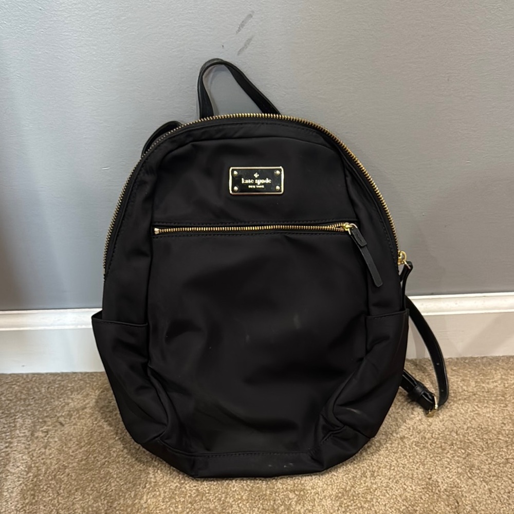 Kate Spade Black Nylon Backpack with Minimalist Design